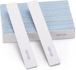 Amazon.com : 25 Pieces 120 Grit Rectangle Nail Files for Acrylic Nails ...