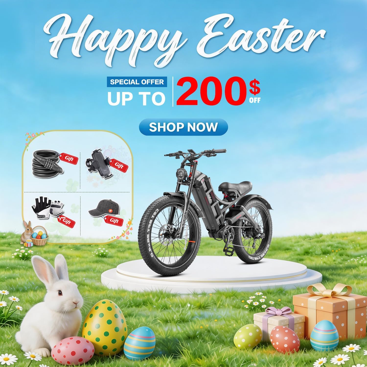 eAhora Romeo Pro 2/3 34-50Mph Electric Bike for Adults, 1600/2500/4000/5600W Dual Motor Ebike 48-60V 60-80Ah Battery 100-235 Mile Long Range, 26*4.0"/20*4.5" Fat Tire, Full Suspension, All Terrain