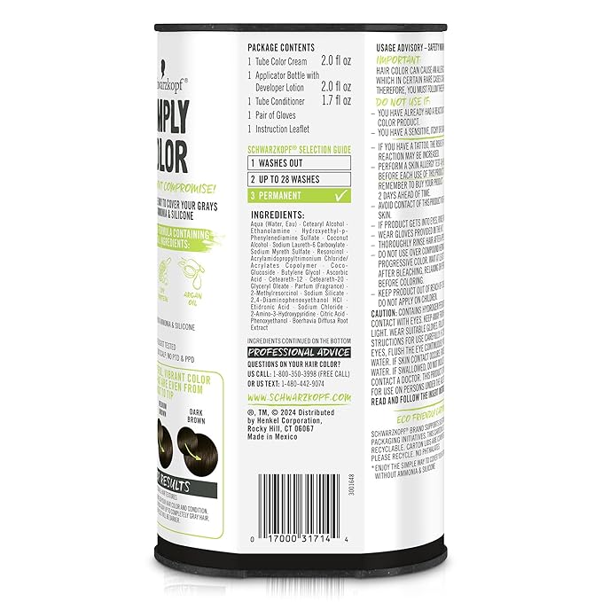 Tinte de cabello Schwarzkopf Simply Color 3.0 Marrón Oscuro miniatura 6