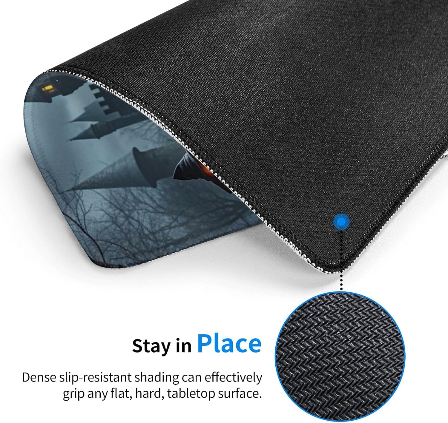 Mousepad Ghost Jack-O'-Lantern Funny Puppet Mouses Mat for Wireless Mouses Computer Keyboard Mat with Non-Slip Rubber Gaming Desk Pad Square Desk Mat for Office Laptop image 3