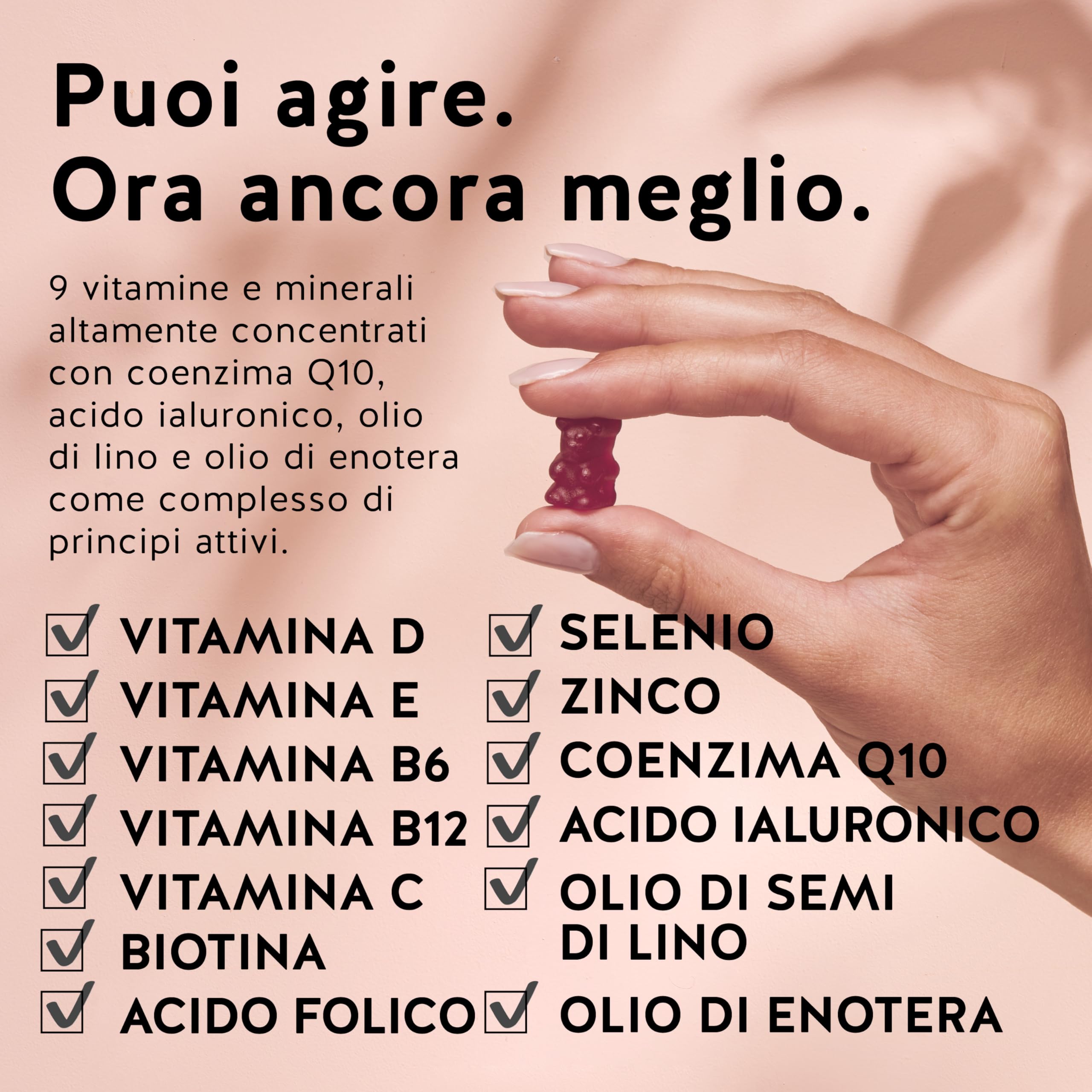I am Woman Menopause - Complesso vitaminico B per la Menopausa, con Olio di Enotera, Biotina, Selenio, Acido Folico, Zinco - 60 Pezzi, Senza Zucchero, Vegan - Bears with Benefits