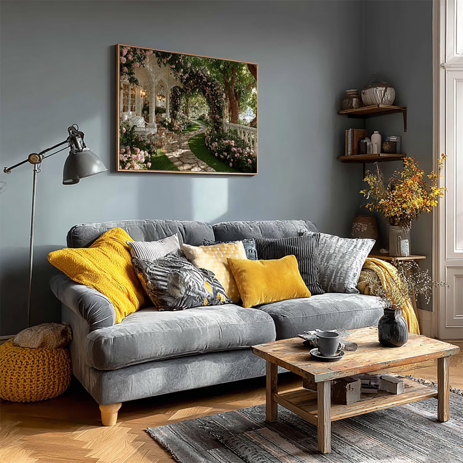 Puzzle 4000 elementów dla dorosłych do ogrodu, drewniane puzzle 142 x 86 cm, części ściśle do siebie pasują, dla mężczyzn kobiet starszych seniorów, dekompresyjna, letnia dekoracja ścienna, prezenty