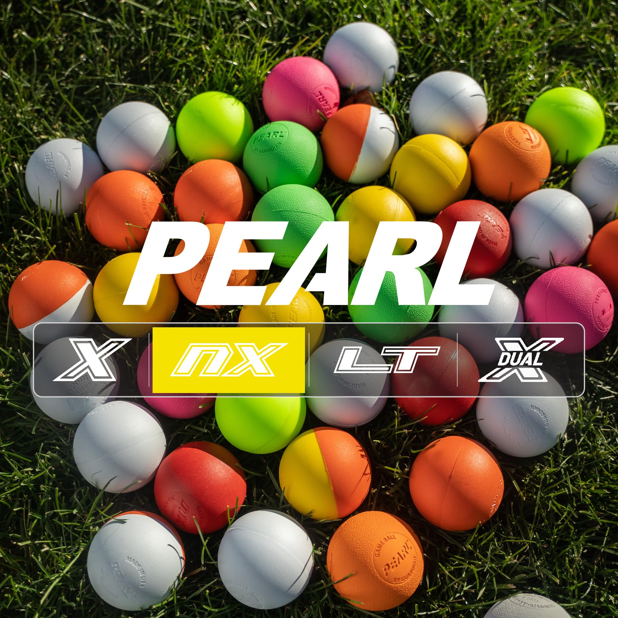 PEARL NX fettfreie Lacrosse-Bälle von Guardian Innovations (10 Stück) – langlebig, federfrei, perfekt für Indoor-Spielen und Üben – Rot