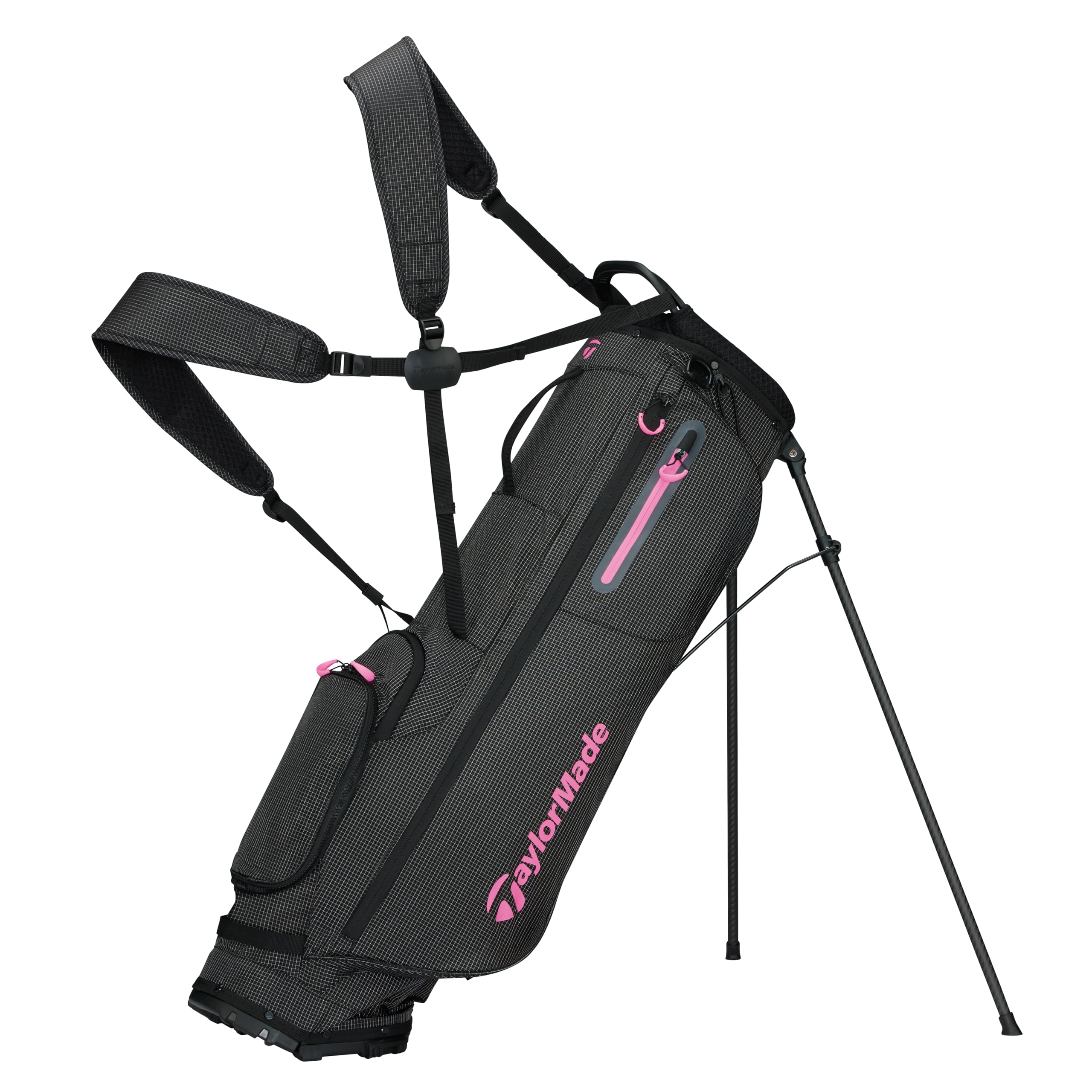 Gold Gear Direct - TaylorMade FlexTech SuperLite Golf Stand Bag - Black/Neon Pink