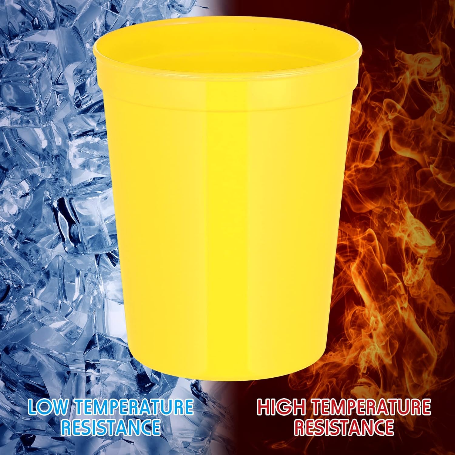 Gerrii 60 Pcs Stadium Cups 16oz Reusable Plastic Large Cups Drink Tumblers for Parties Birthday Picnics Sports Event Wedding Party(Fresh Colors)