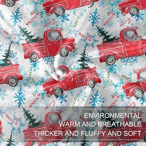 Miniatura 7 de Cute Christmas Tree Red Truck Plush Blanket Comfy Ultra-Soft Holiday Throw Blanket 50x60 Inches for Car Couch