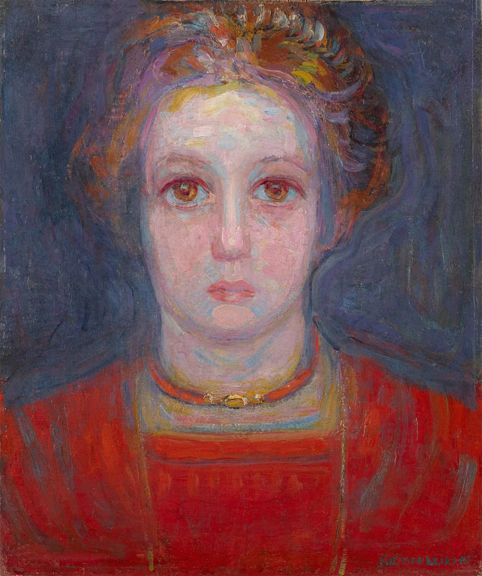 ARTXLXXBN Famous Painting Art Wall Decor Abstract Art Picture Portrait of a Girl in Red by Piet Mondrian Animal Pictures for Home Decor 60x90cm