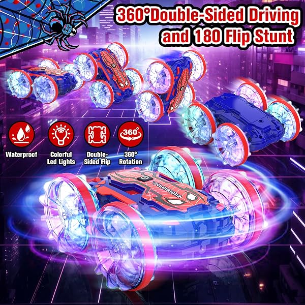 Coche Teledirigido Anfibio Spider con la Mano, Acrobático Barco RC Car Radiocontrol Todo Terreno Juguete Niño 6 7 8 9 10-12 Años Carro Criança Juego Exterior Al Aire Libre Jardín Regalo Cumpleaños - 4