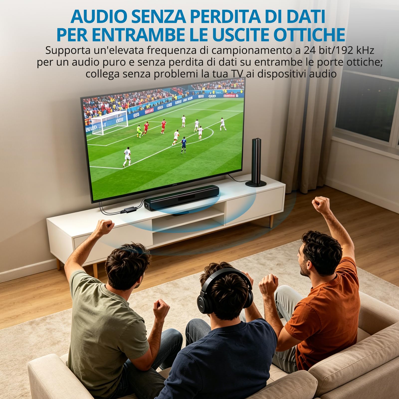 AUTOUTLET Convertitore Audio eARC/ARC a Doppia Ottica 1 Ingresso 2 Uscite,Supporta 192kHz/24bit Dolby DTS 5.1 PCM2.0,Estrattore Audio eARC, HDMI ARC to Optical Adattatore per Soundbar e Home Theater