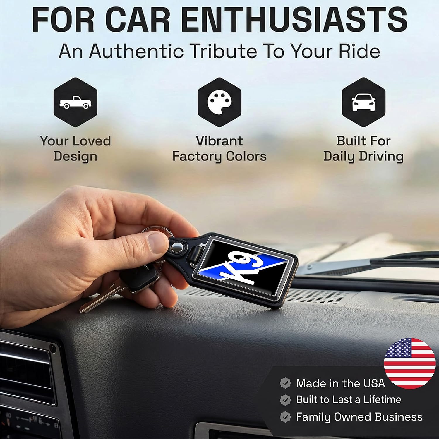 Brotherhood Thin Blue Line Police Sheriff Key Ring For Men Heavy Duty Car Keyring For Men and Women image 2