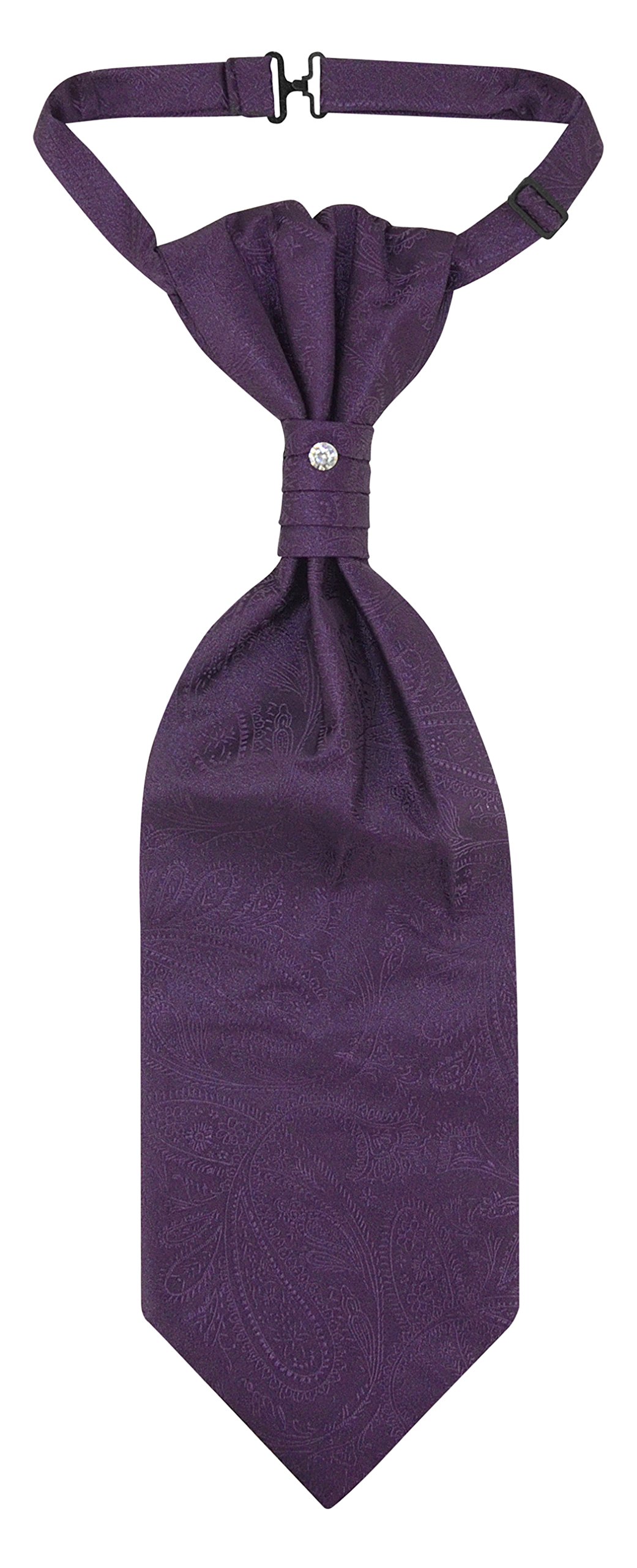 Vesuvio Napoli PreTied ASCOT Solid PAISLEY Color Cravat Men's Neck Tie 21 Colors