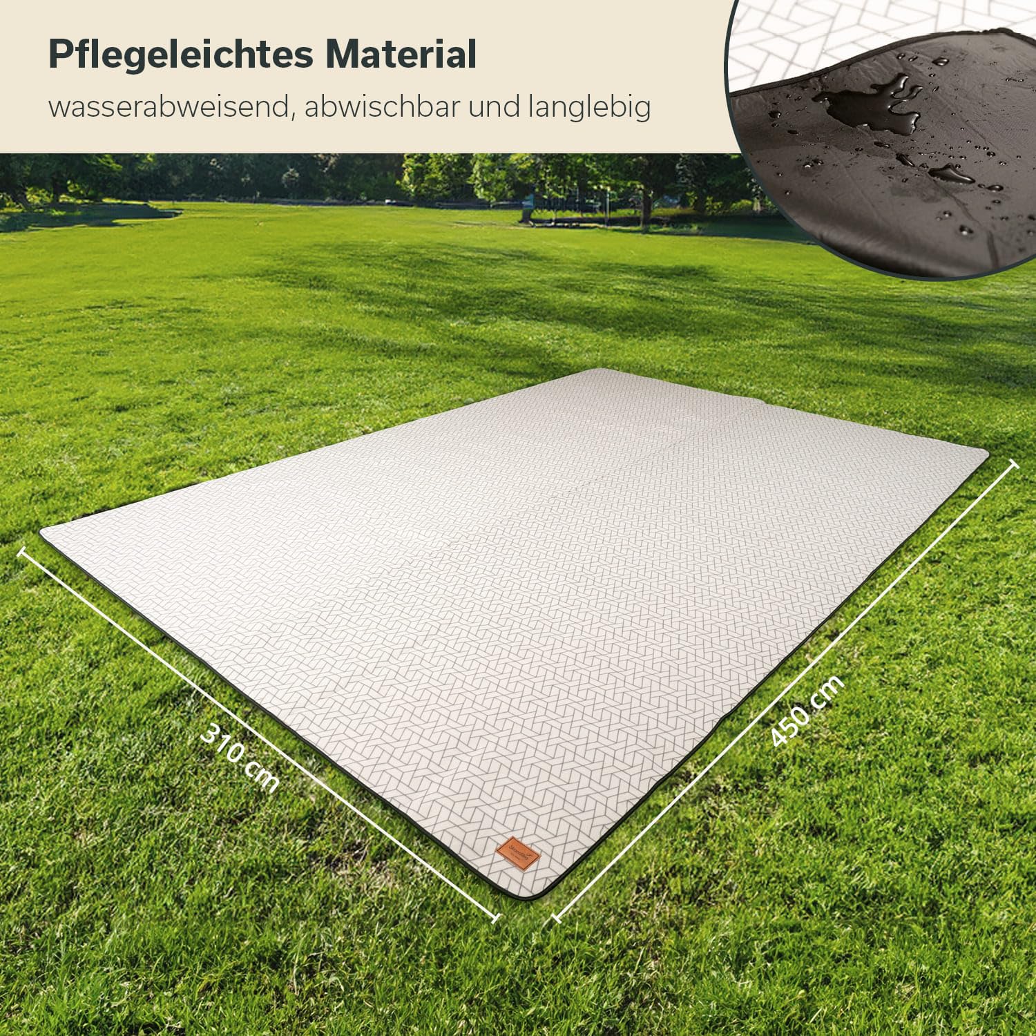 Skandika Tappeto per tenda da campeggio | Outdoor, in pile morbido al tatto, resistente alle intemperie e all'acqua, con sacchetto di stoccaggio (310 × 450 cm)