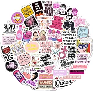 BulbaCraft 100Pcs Funny Girly Stickers, Laptop Stickers for Women - Femi...