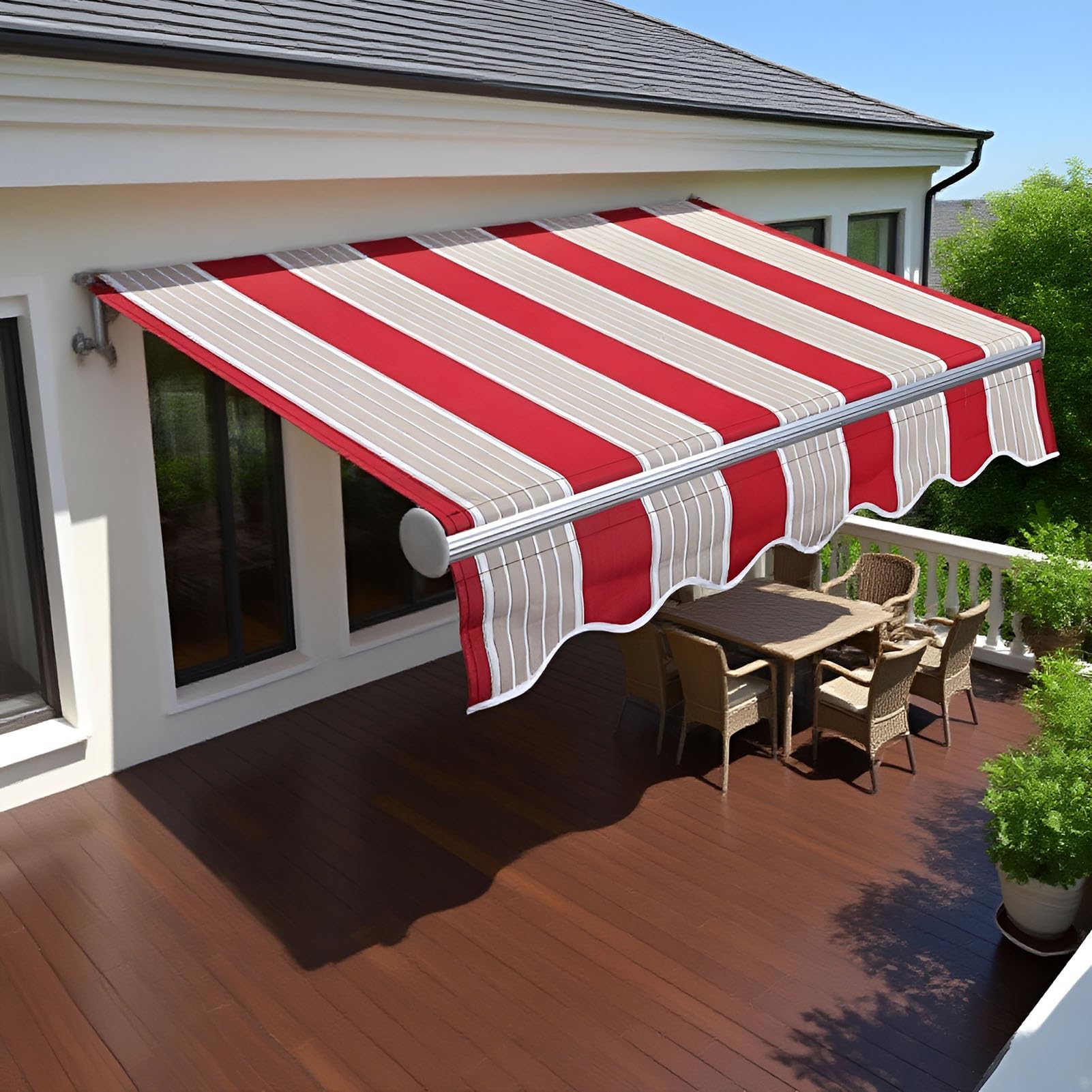 Tissu de rechange pour pare-soleil de terrasse (tissu uniquement) imperméable en polyester 300 g 300 x 200 cm pour extérieur et jardin