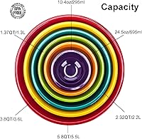 Vista 2 de Cuencos para mezclar de melamina con tapas, 6 cuencos de melamina y 6 tapas de plástico, multicolor