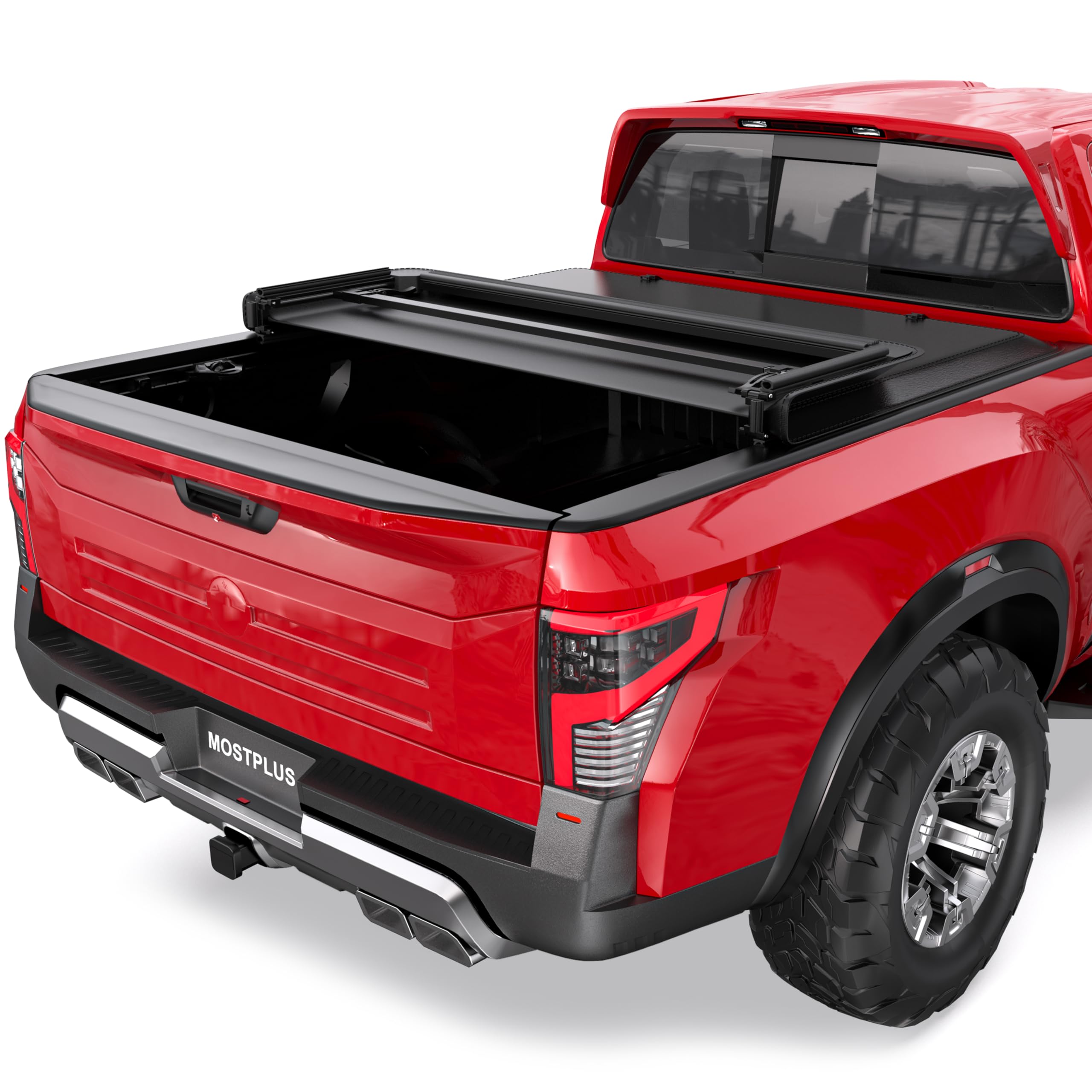MOSTPLUS Tri Fold Soft Folding Truck Bed Tonneau Cover Compatible with 2005-2025 Nissan Frontier Fleetside/2009-2014 Suzuki Equator 5 FT On Top