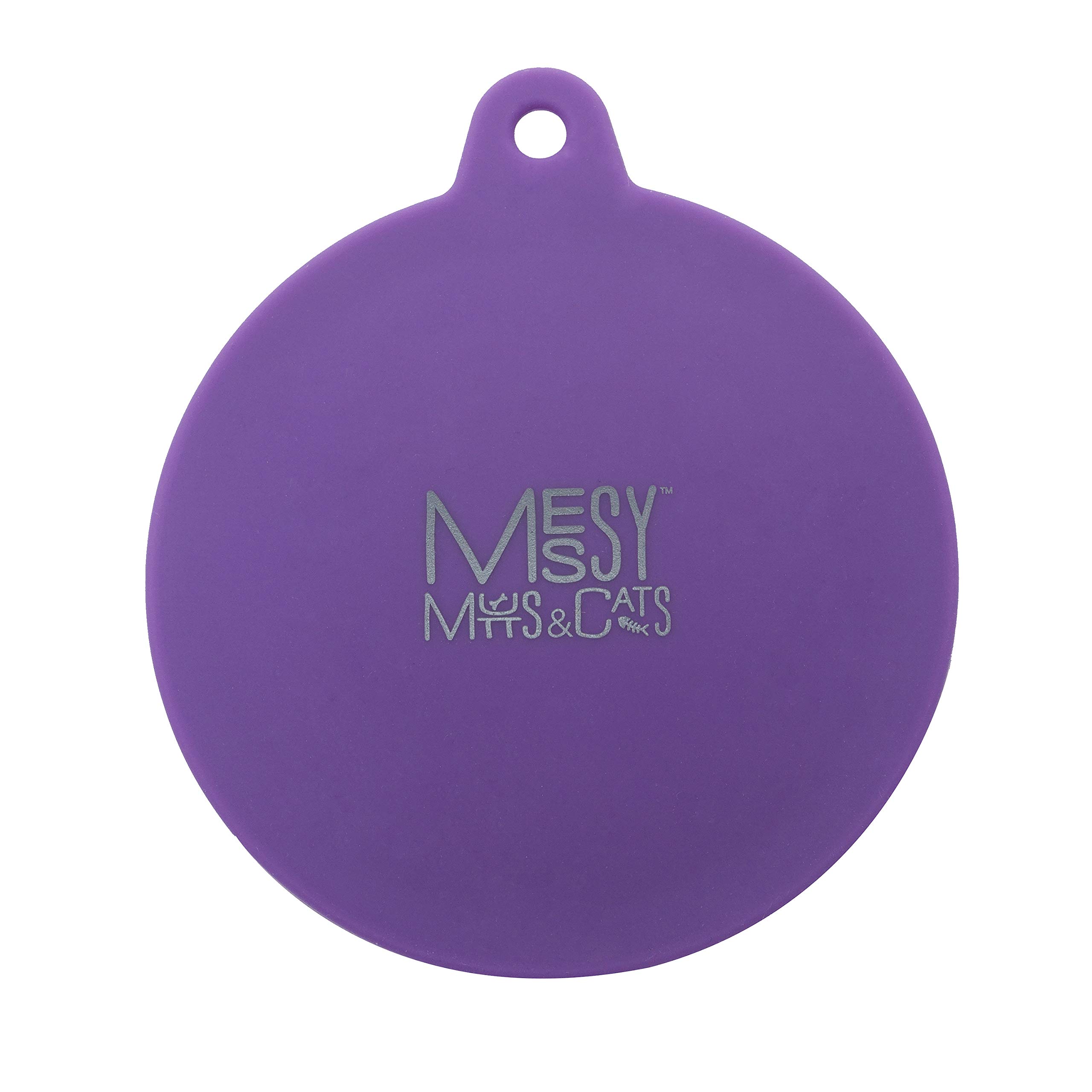 Messy Mutts Silicone Universal Can Cover | Fits 3 Can Sizes – Small, Medium, Large | Reusable Lid for Dog or Cat Food | Airtight Seal for Wet Food Cans | Purple