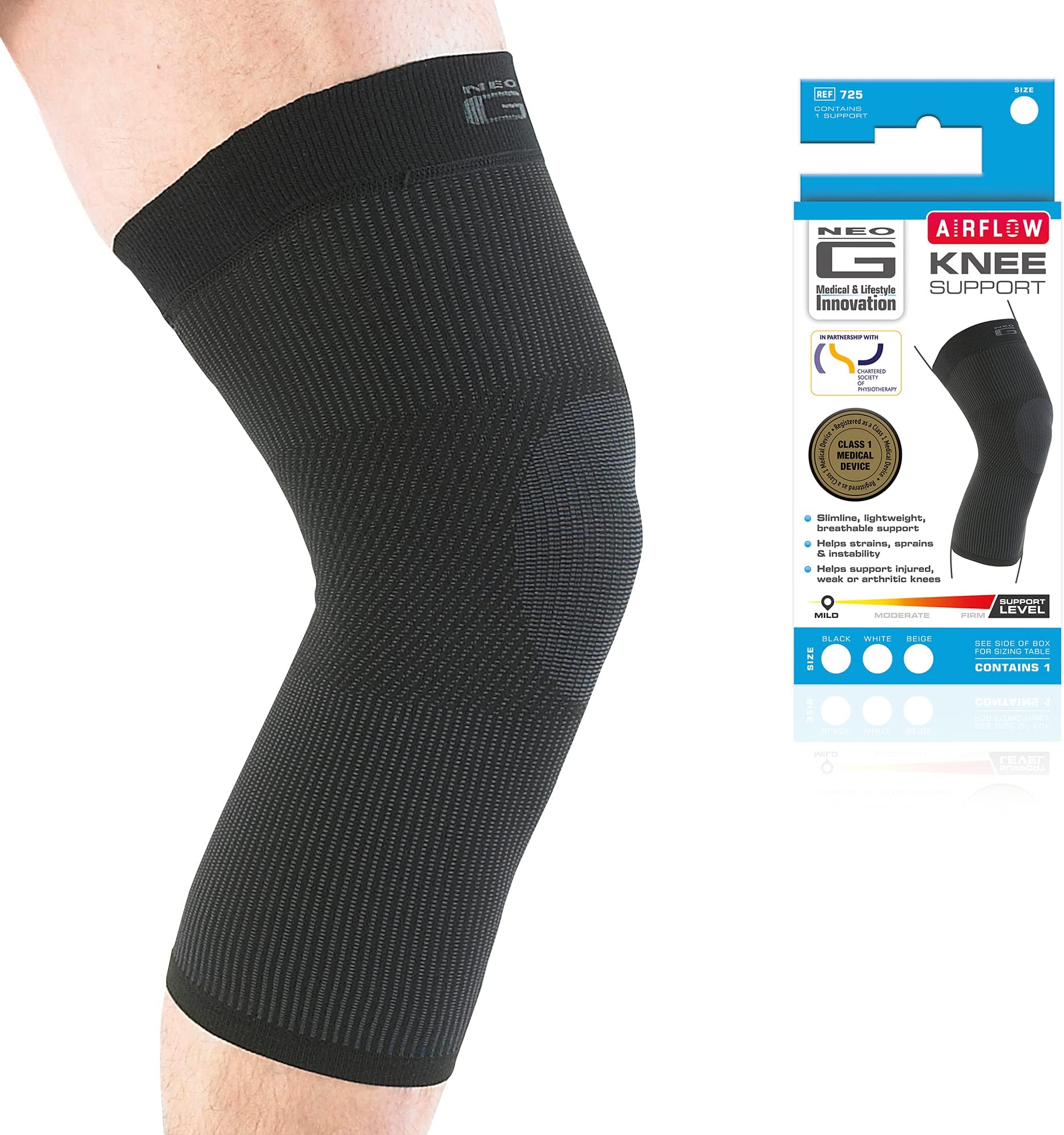 Knee Support for Running, Sports, Daily Wear – Knee Bandage Support for Sprains, Strains, Joint pain, Weak Muscles - Multi Zone Knee Compression Sleeve - Airflow - L - Black