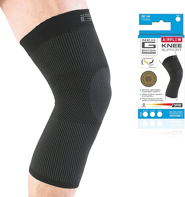 Neo G Knee Support for Running, Sports, Daily Wear  Knee Bandage Support for Sprains, Strains, Joint Pain, Weak Muscles - Multi Zone Knee Compression Sleeve - Airflow - Small  Black