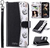 Vista 25 de ULAK Funda tipo cartera compatible con iPhone 14 Plus con tarjetero [bloqueo RFID], funda con tapa para mujeres y niñas, piel sintética, soporte