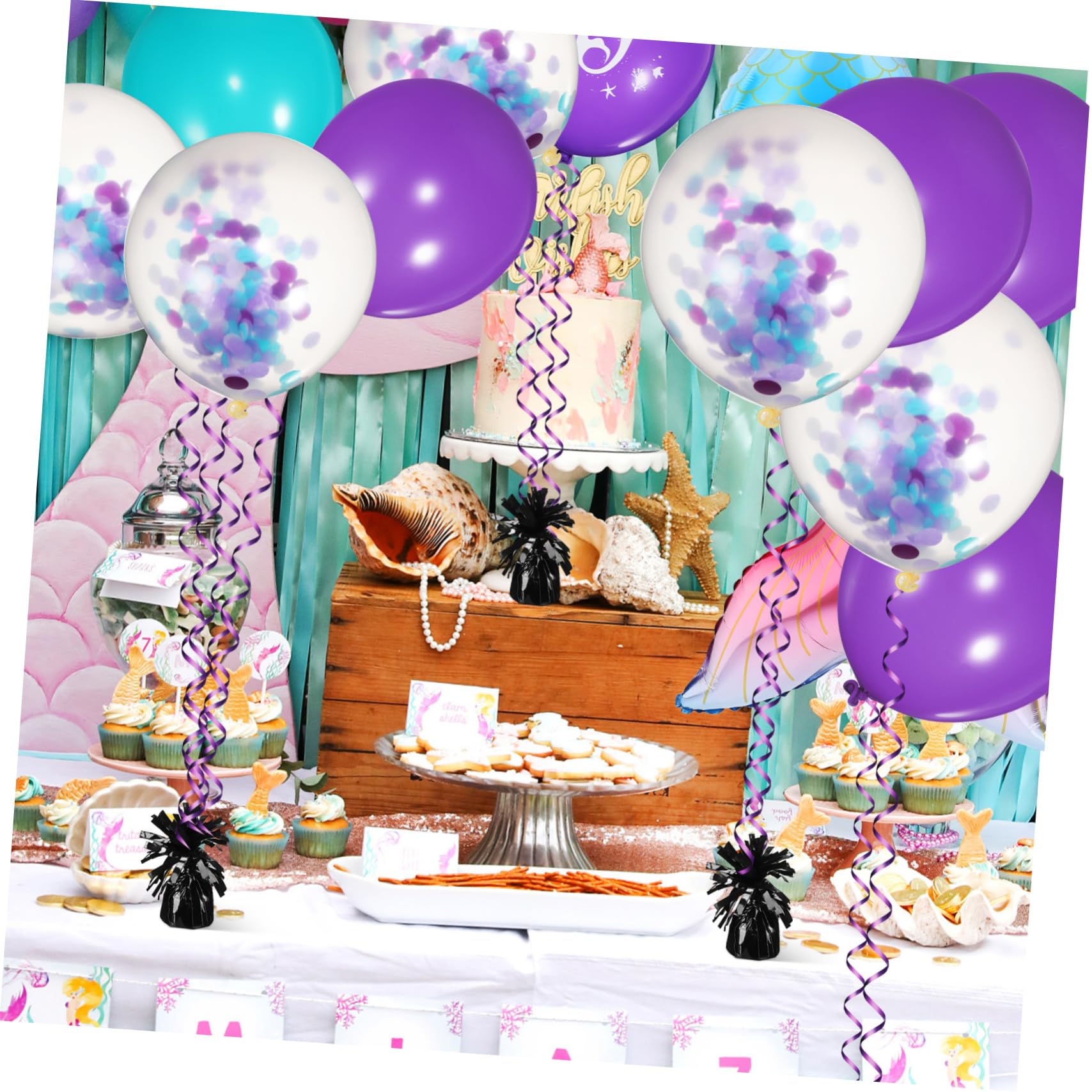 Pesetti per Palloncini in Pet, 8 Pezzi, Neri, Riutilizzabili, per Feste e Palchi, Stabilizzano i Palloncini Design Compatto e Lucido