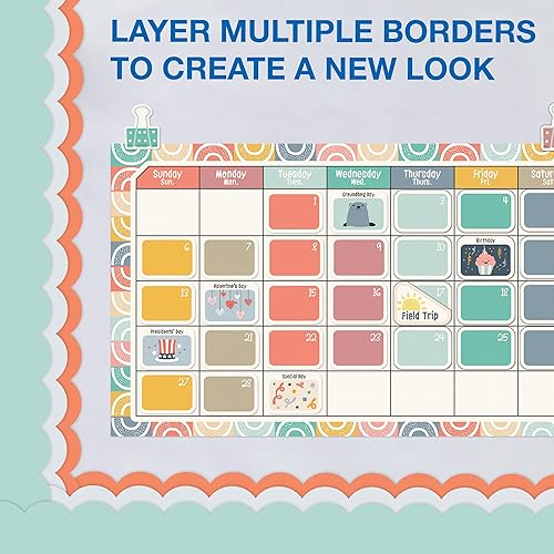 Vista 108 de Carson Dellosa Grow Together - Bordes de madera clara para tablón de anuncios de 65 pies, 1 rollo de ribete natural para pizarra blanca, corcho