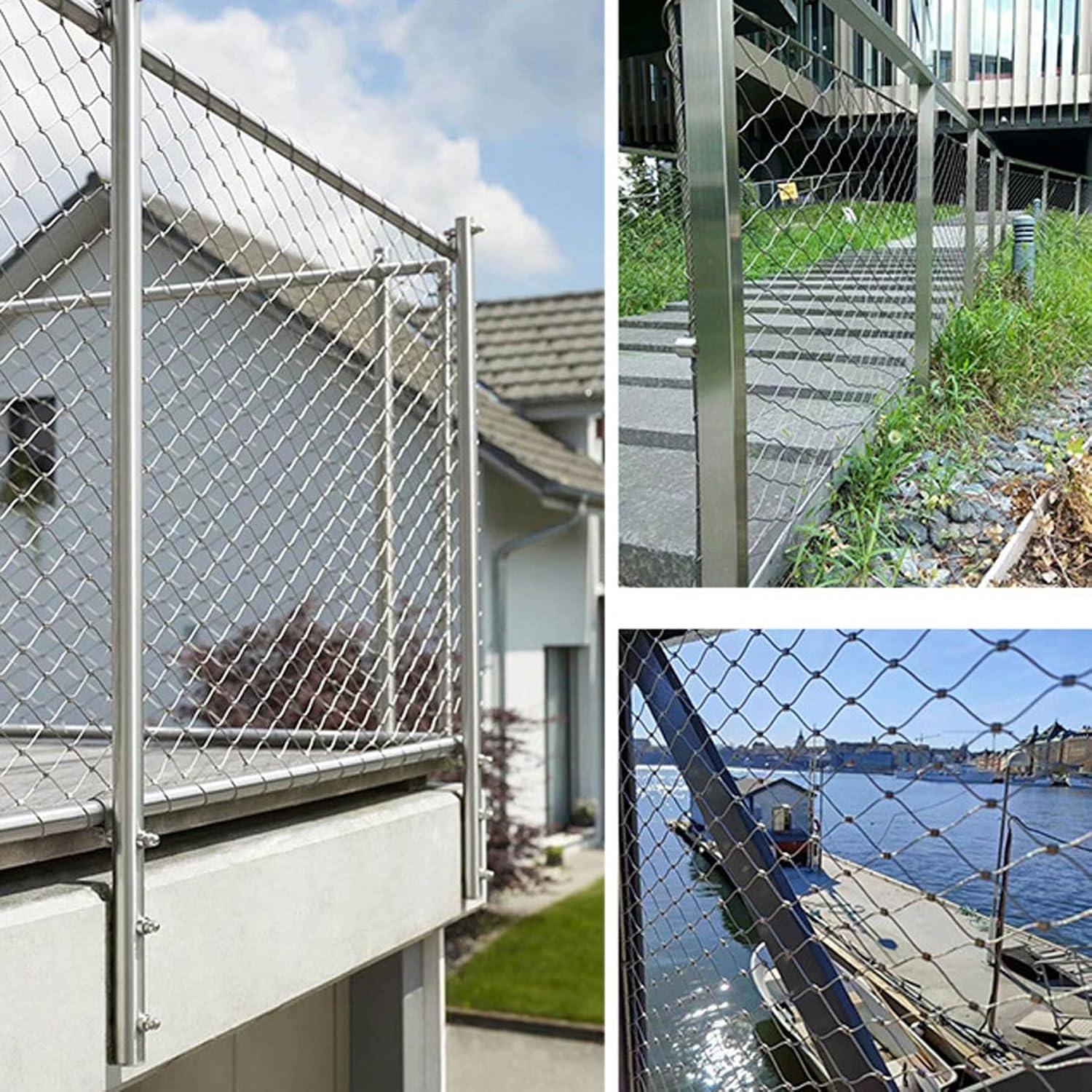 10x10cmメッシュのハードウェアクロス、304ステンレススチールフレキシブルケーブル手すりメッシュ、伸縮性のある手すりガーデンフ