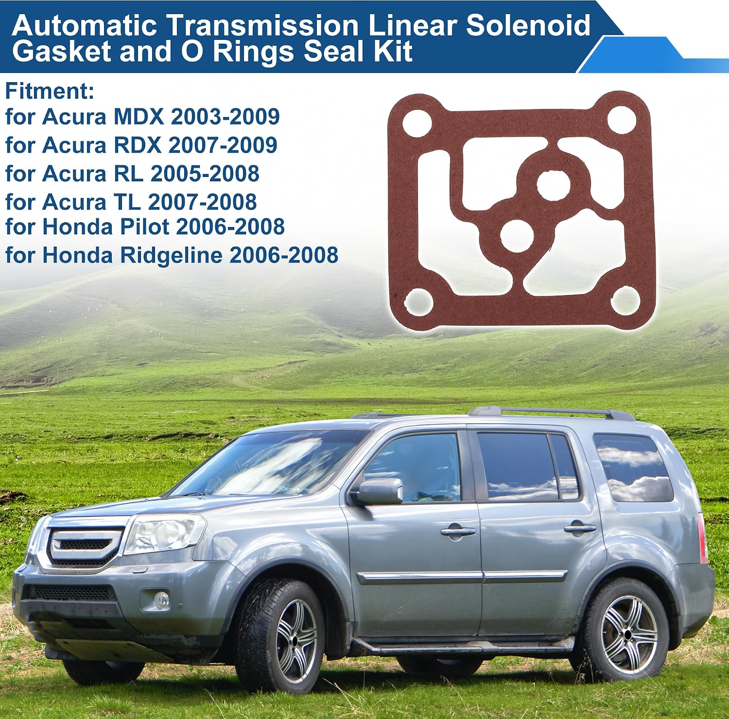 No.28262-RDK-000 Transmission Single Linear Solenoid Valve Gasket/O-Rings Kit for Acura MDX 2003-2009 Solenoid Gasket Valve