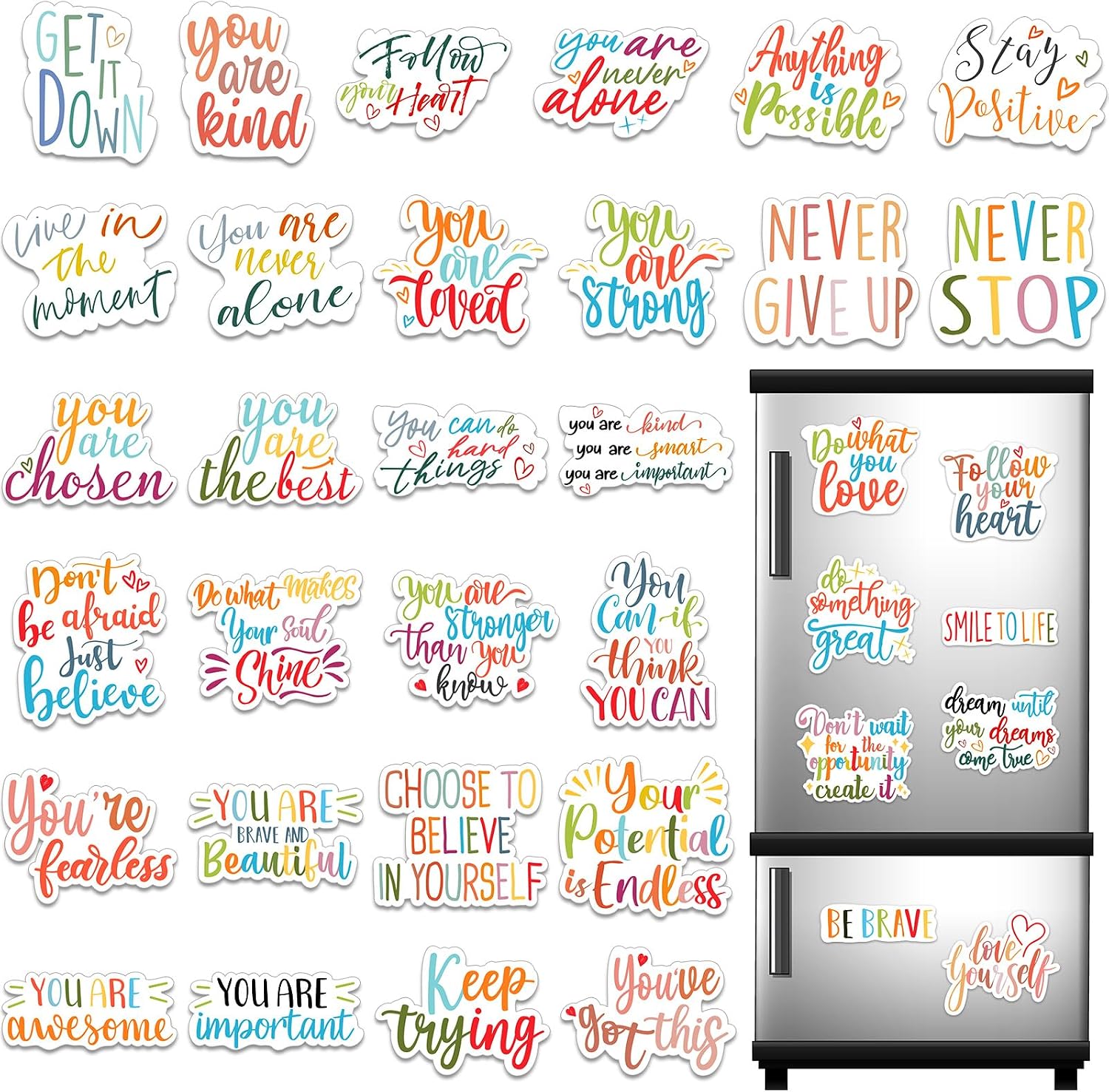 Sinmoe 36 Pieces Inspirational Fridge Magnets Cute Locker Magnets for Girls