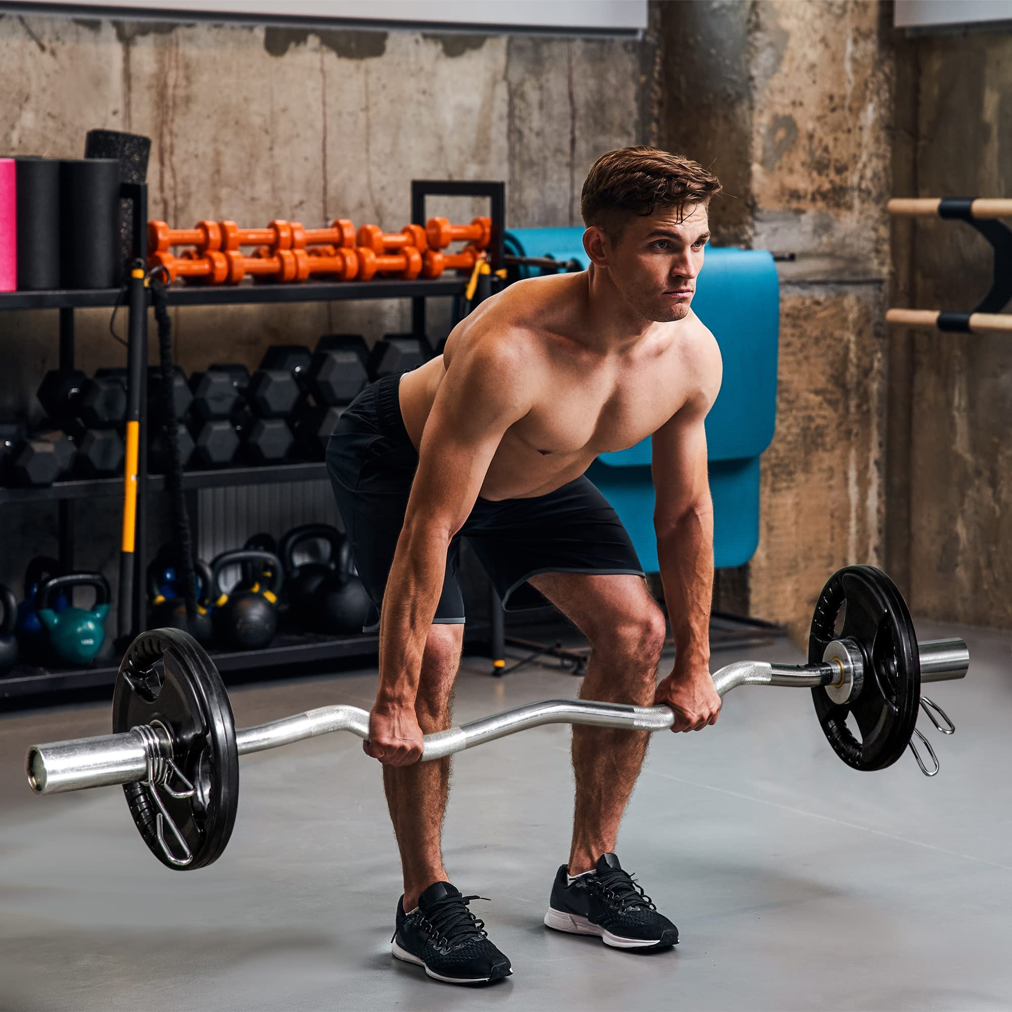 SPORTNOW Hantelscheiben 2er-Set, Tri-Grip gummierte Olympiascheiben, bodenschonender Gewichtsscheiben mit 5 cm Bohrung, drei Griffen, für Gewichtheben, Krafttraining
