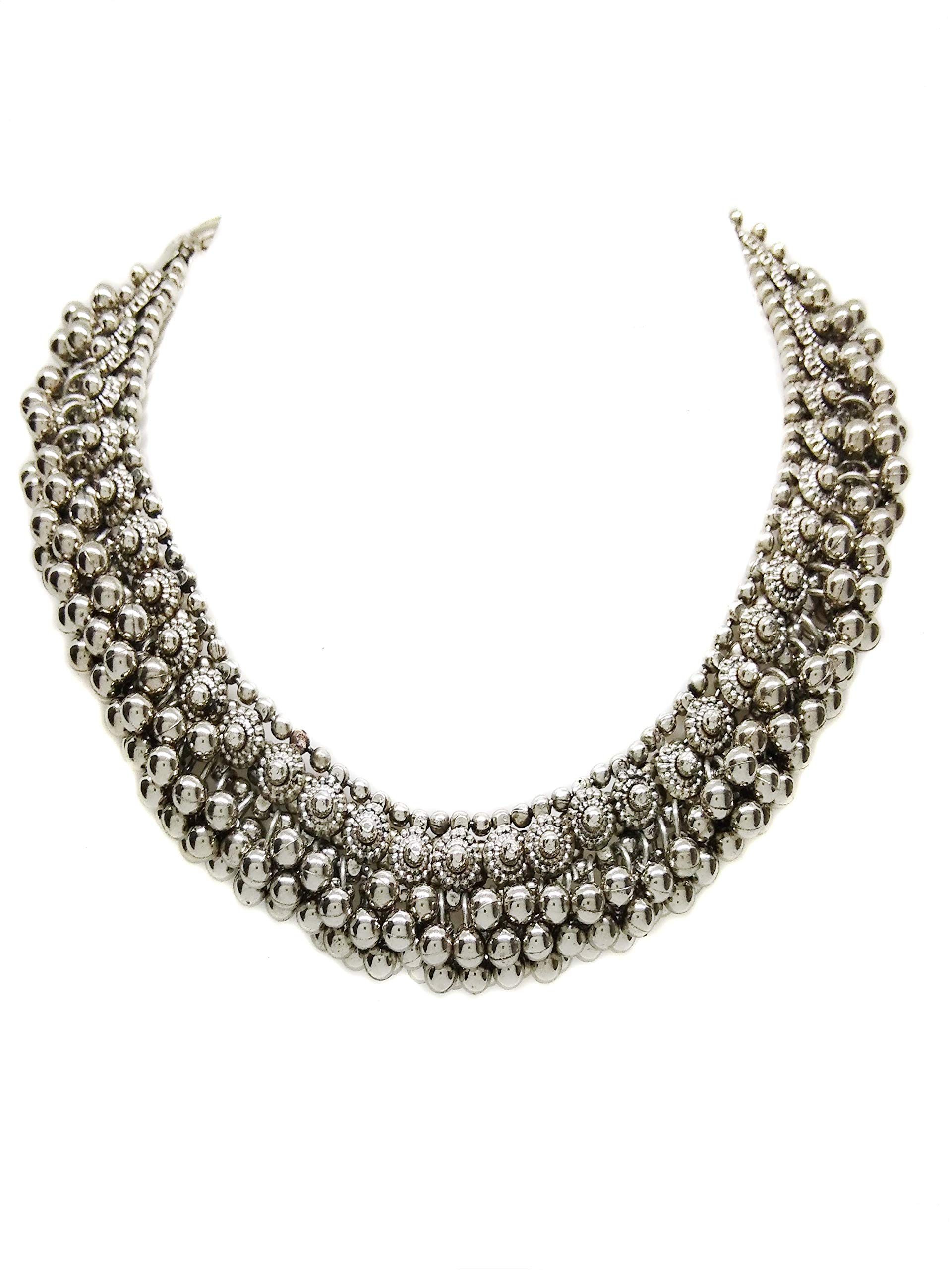 Total Fashion German Silver Necklace Boho Designer Oxidized Choker Necklace for Girls & Women. (B07CG9DFZY) Amazon Price History, Amazon Price Tracker