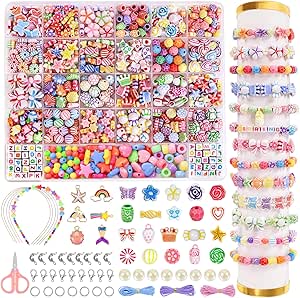 VAIYNWOM Bastelset Für Mädchen - 24-teilige Perlenbox Zum Schmuck Selber Machen