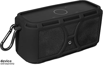 Alltravel Silicone Cover Skin for DOSS SoundBox Touch Wireless Bluetooth and SoundBox Bluetooth Speaker, Full 6 Directions Protection, Customized with Color/Shape Matching (Black)