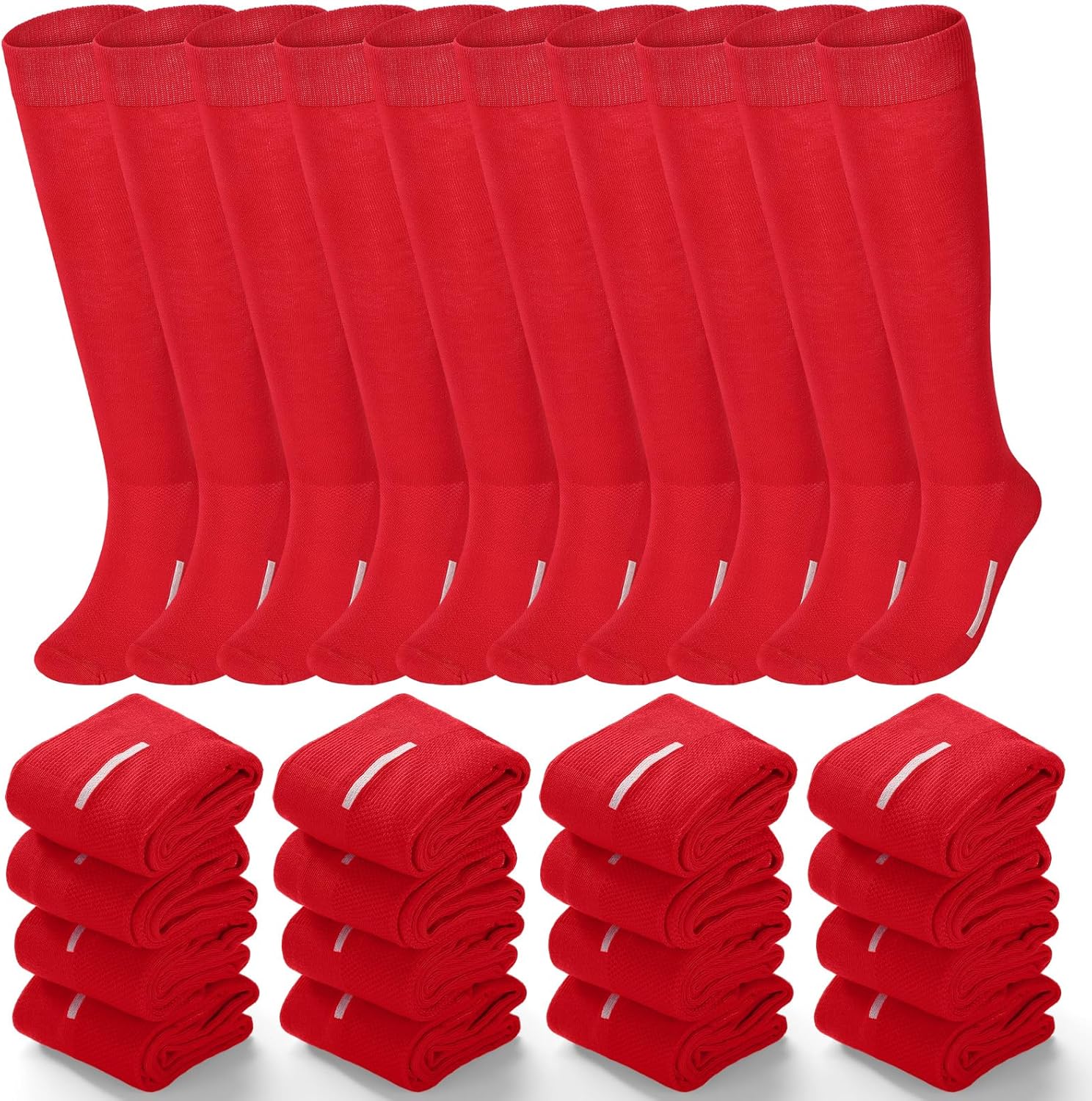 Haysandy 24 Pairs Soccer Socks Youth Football Softball Baseball Team Sock Bulk Unisex High Long Tube Sport Sock - Image 8