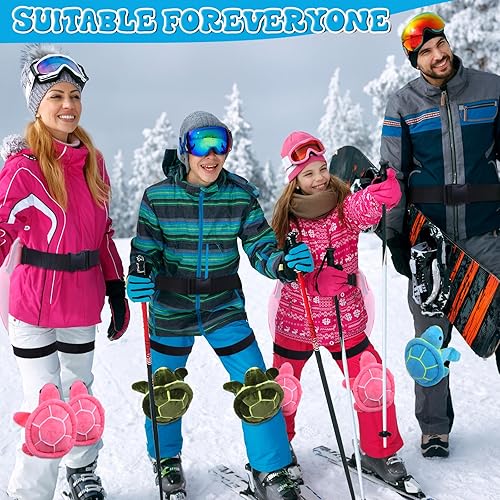 Miniatura 6 de Shappy 5 almohadillas para glúteos de tortuga para snowboard de 28 pulgadas, lindas almohadillas impermeables de cadera para esquí, almohadillas