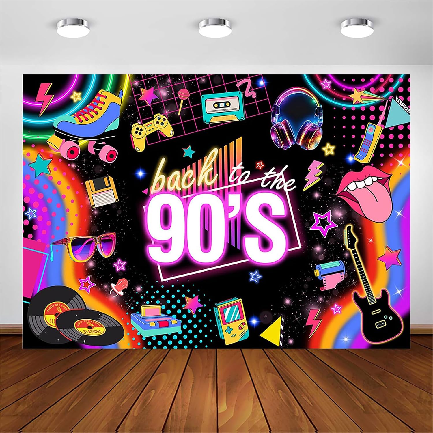 Avezano Back to The 90'S Backdrop 90s Retro Hip Hop Graffiti Photography Background 90s Theme Dance Birthday Party Decorations for Photoshoot Banner (7x5ft)