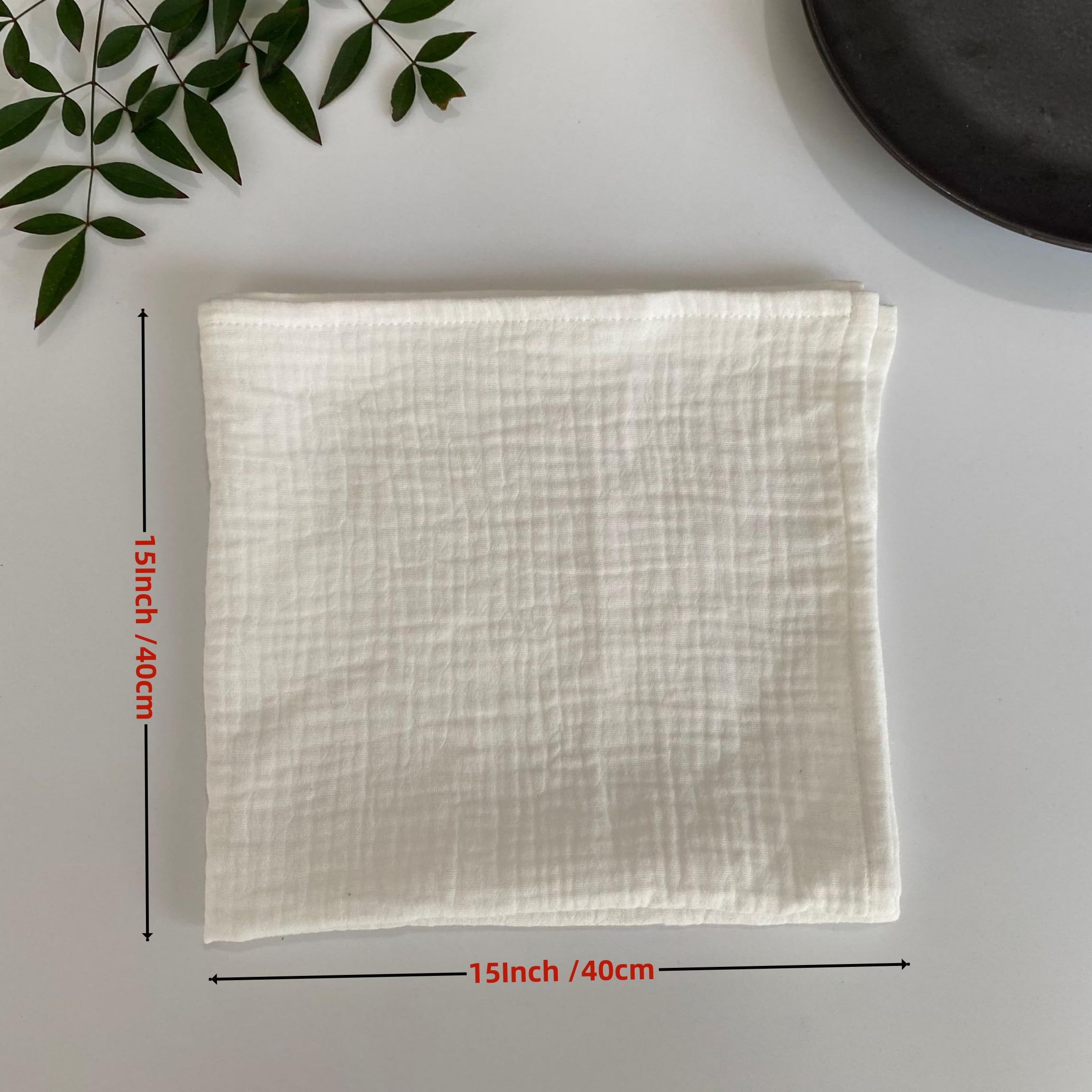 Serviettenstoff 12 Stücke Doppellagiges Baumwollserviettentuch 40X40Cm Stoff Tischset Dekoratives Geschirrtuch Pad Krepp - Grasgrün