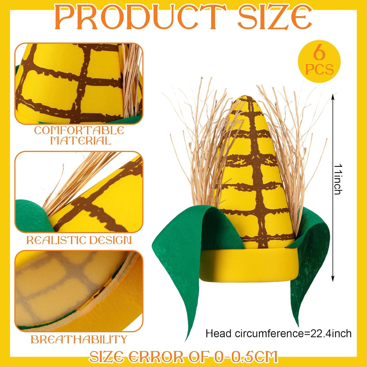 Berlune Funny Corn Hats Corn Cob Hat for Adults Thanksgiving Party Accessories