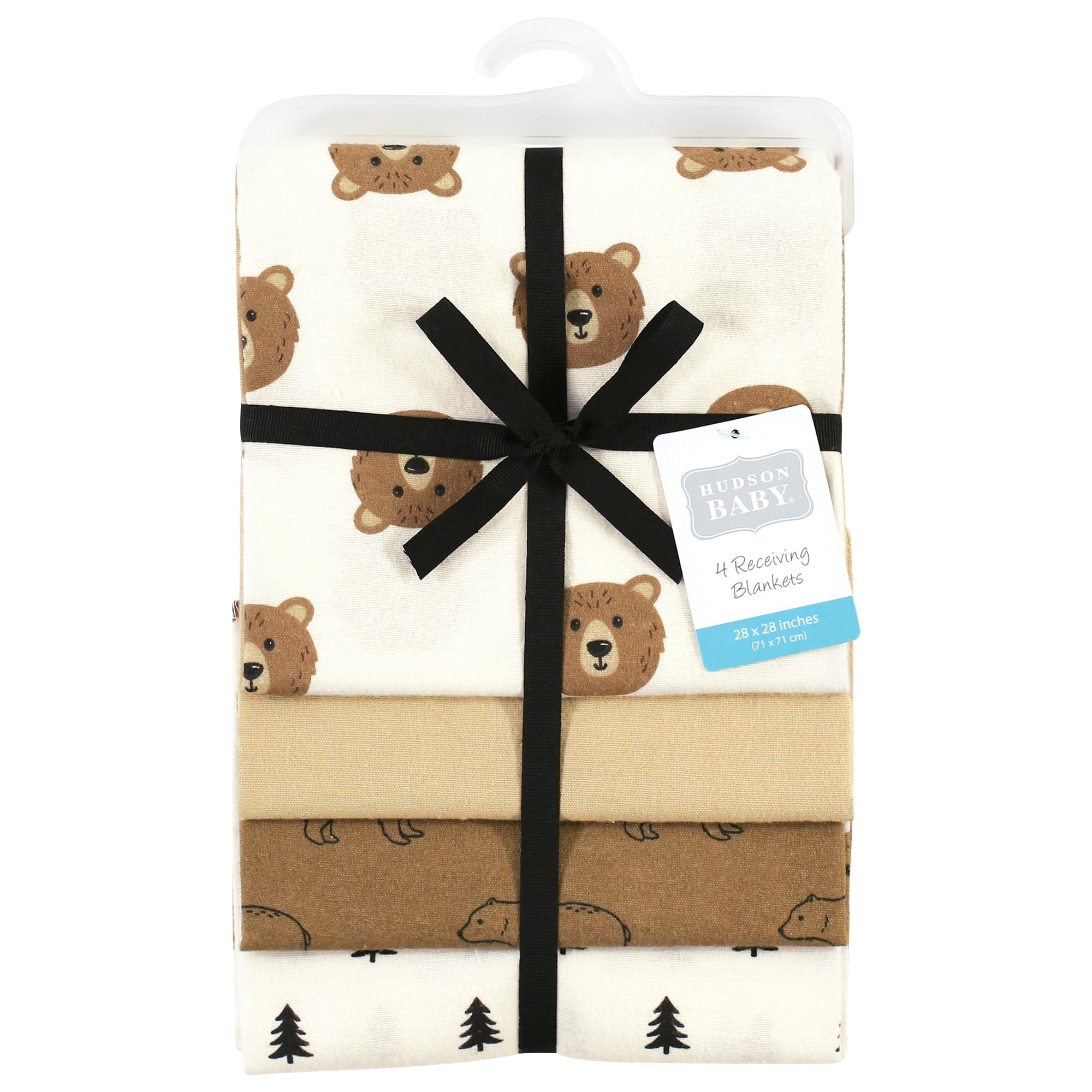 Hudson Baby Unisex Baby Baumwolle Flanell Empfangsdecken, Braunbär, Einheitsgröße