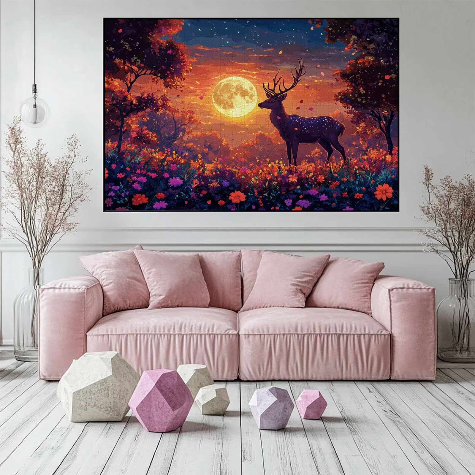 Puzzle 3000 elementów leśnych puzzle dla dorosłych jeleń 122 x 81 cm Unikalne rzemiosło klasyczne 3D Drewniane układanki do rodzinnych gier aktywnych, układanka do samodzielnego wykonania nawet do