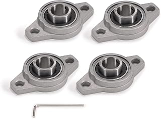 XIKE 4 Pcs KFL004 Bore 20 mm Zinc Alloy Mini Mounted Pillow Block Bearings Plummer Self-Aligning Types Fits 3D Printer and More.