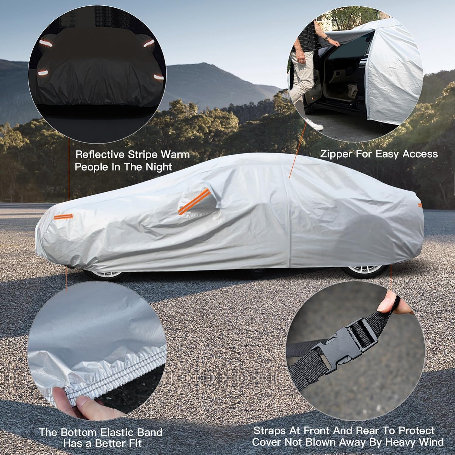 Kayme Funda para coche de 6 capas, impermeable, transpirable, ajuste personalizado para BMW Serie 6 (1976-2025), cubierta completa para exteriores, protección contra el sol, la lluvia, los rayos UV
