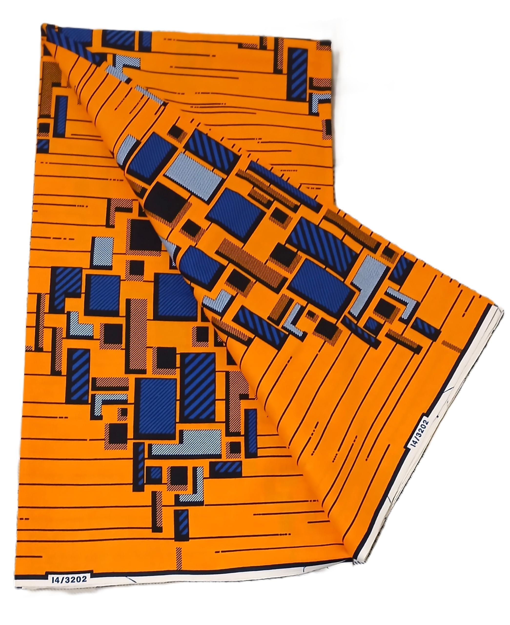 100% Cotton Dutch Wax African Print Style Fabric, Hollandais Style for Sewing and Crafts, 3 yards