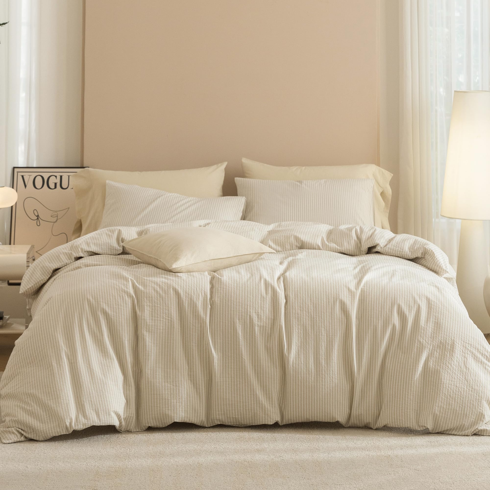 Photo 1 of JIYUAN Washed Cotton Duvet Cover Set California King