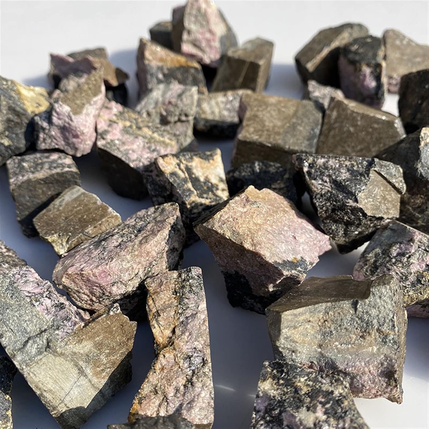 100g 天然ロードナイト 原石 水槽 ホームデコレーション 砂利 ZoCzkgzd