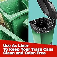 Vista 5 de Bolsas de basura de 65 galones para cubo, color negro, 50 bolsas por caja