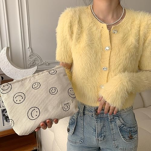 Miniatura 3 de Bolsas de cosméticos para mujer, 3 piezas, bolsa de cosméticos de pana, bolsas estéticas para mujer, bolsos de mano, bolsos de mano con puntos