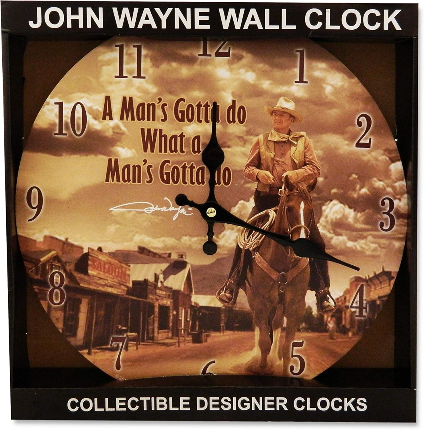 Midsouth Products John Wayne Clock - John Wayne Man's Gotta Do 11.75" Diameter