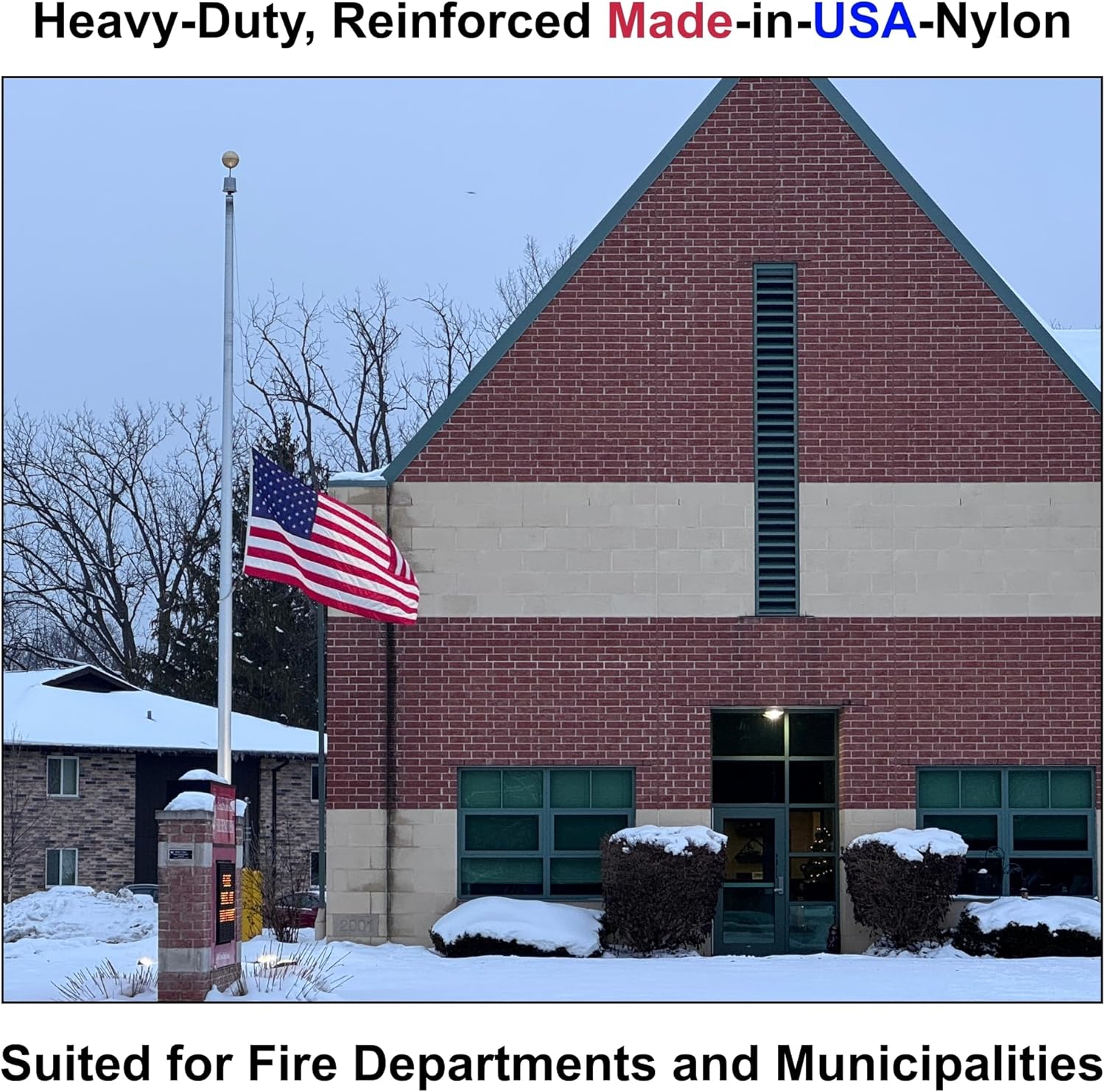 4x6 ft Heavy-Duty American Flag – 100% Made in USA, FMAA Certified – UV-Resistant 210D Nylon Outdoor US Flag with Embroidered Stars, Sewn Stripes, Brass Grommets, & a Reinforced Fly End for High-Windy - Image 6