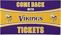 Vista 1 de Team Sports America NFL Minnesota Vikings Entrada interior y exterior 28 x 16 pulgadas Parte trasera antideslizante Tapetes de bienvenida